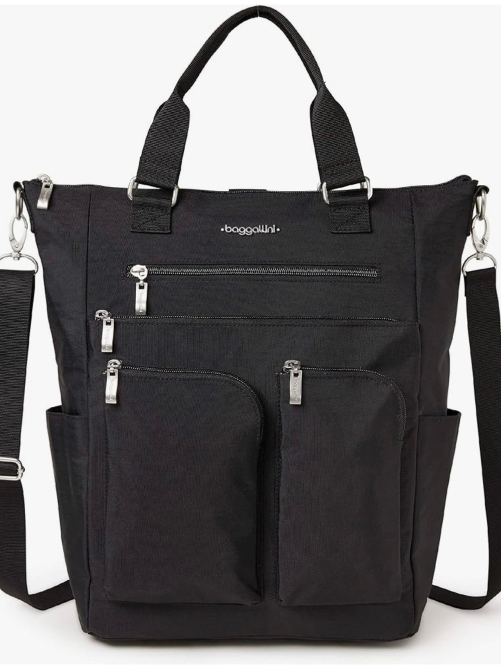Baggallini Black Nylon Multi-Pocket Tote